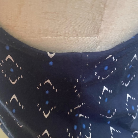 Boho BLUE & WHITE BLOUSON SCOOP NECK SLEEVELESS MAXI DRESS BY SONOMA SZ XS EUC - Picture 6 of 9